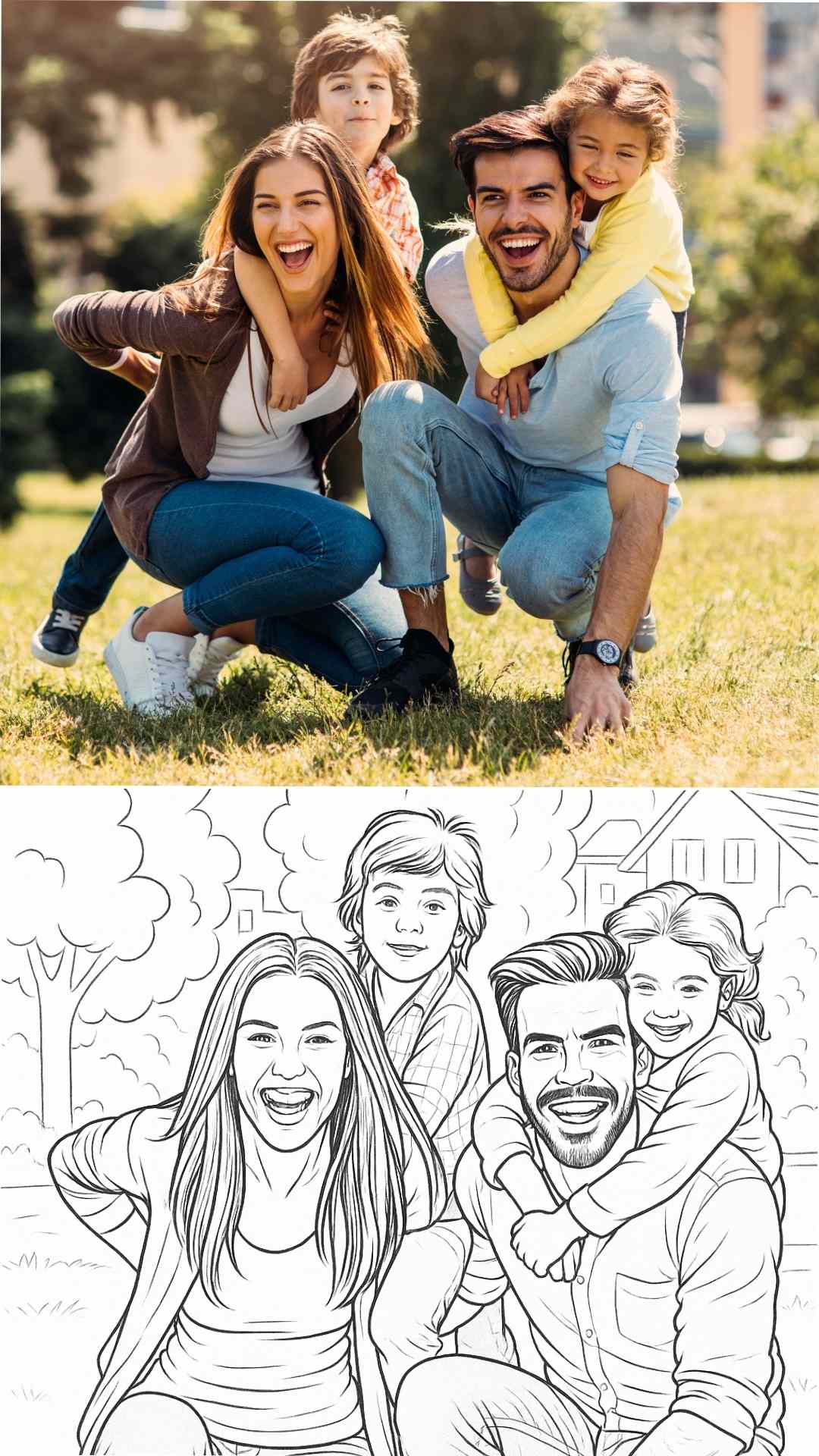 Personalized Coloring Book from Photos - 40 Pages
