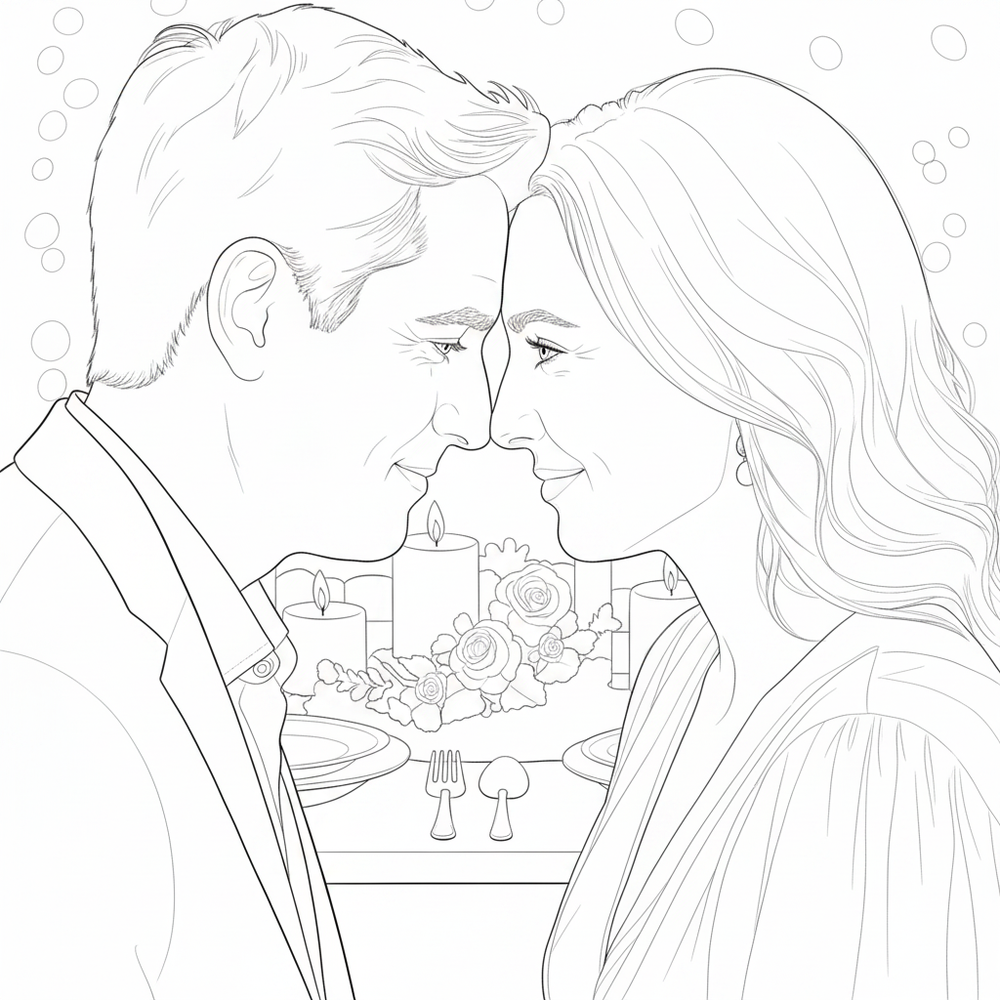 After — personalized coloring page of Personalized Anniversary Coloring Book from Photos