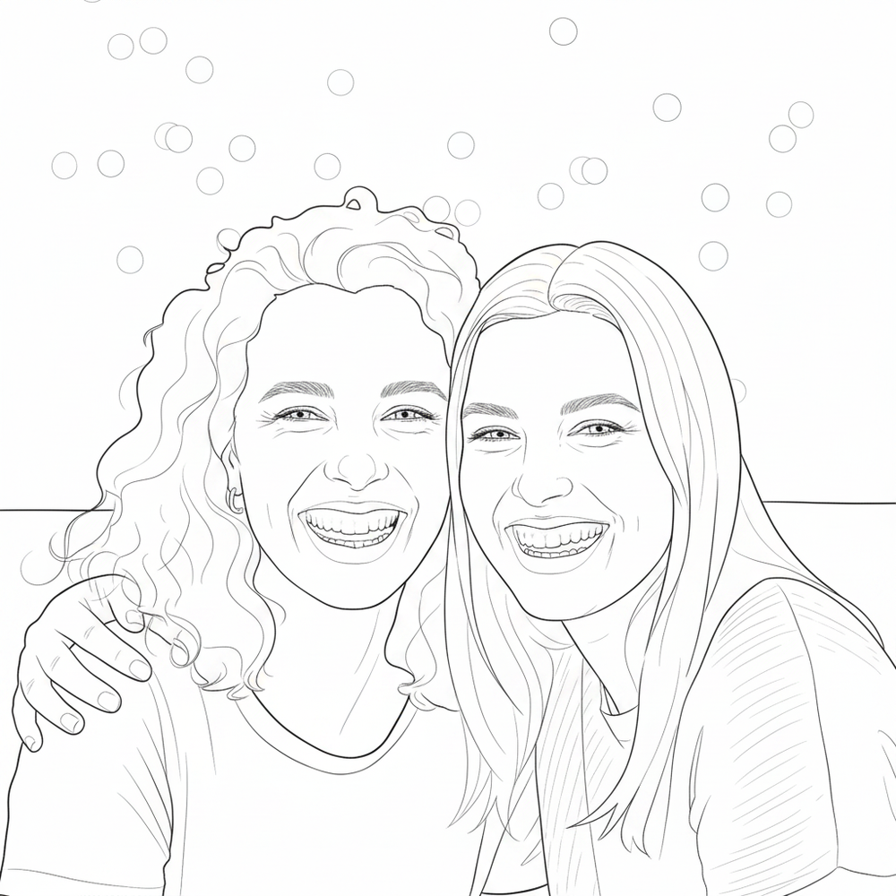 After — personalized coloring page of Personalized Birthday Coloring Book from Photos for Your Best Friend