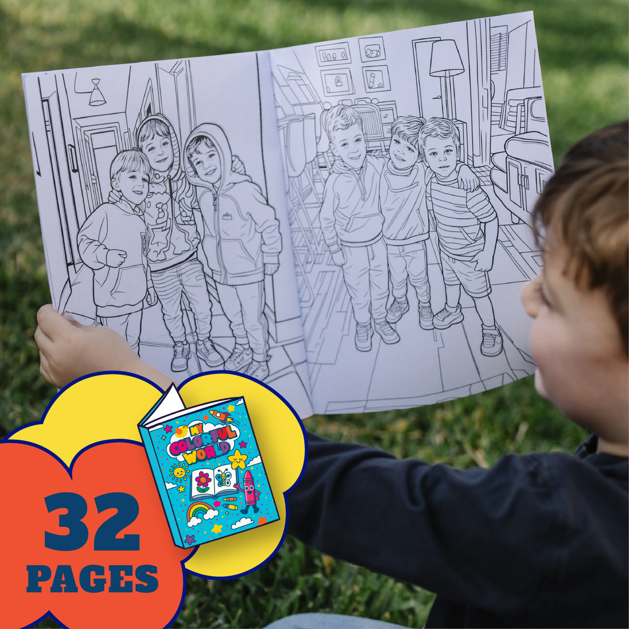 Personalized Coloring Book from Photos – 32 Pages