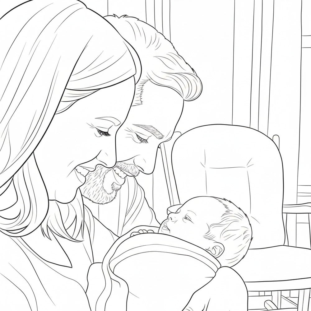 After — personalized coloring page of Personalized Baby's First Year Coloring Book from Photos