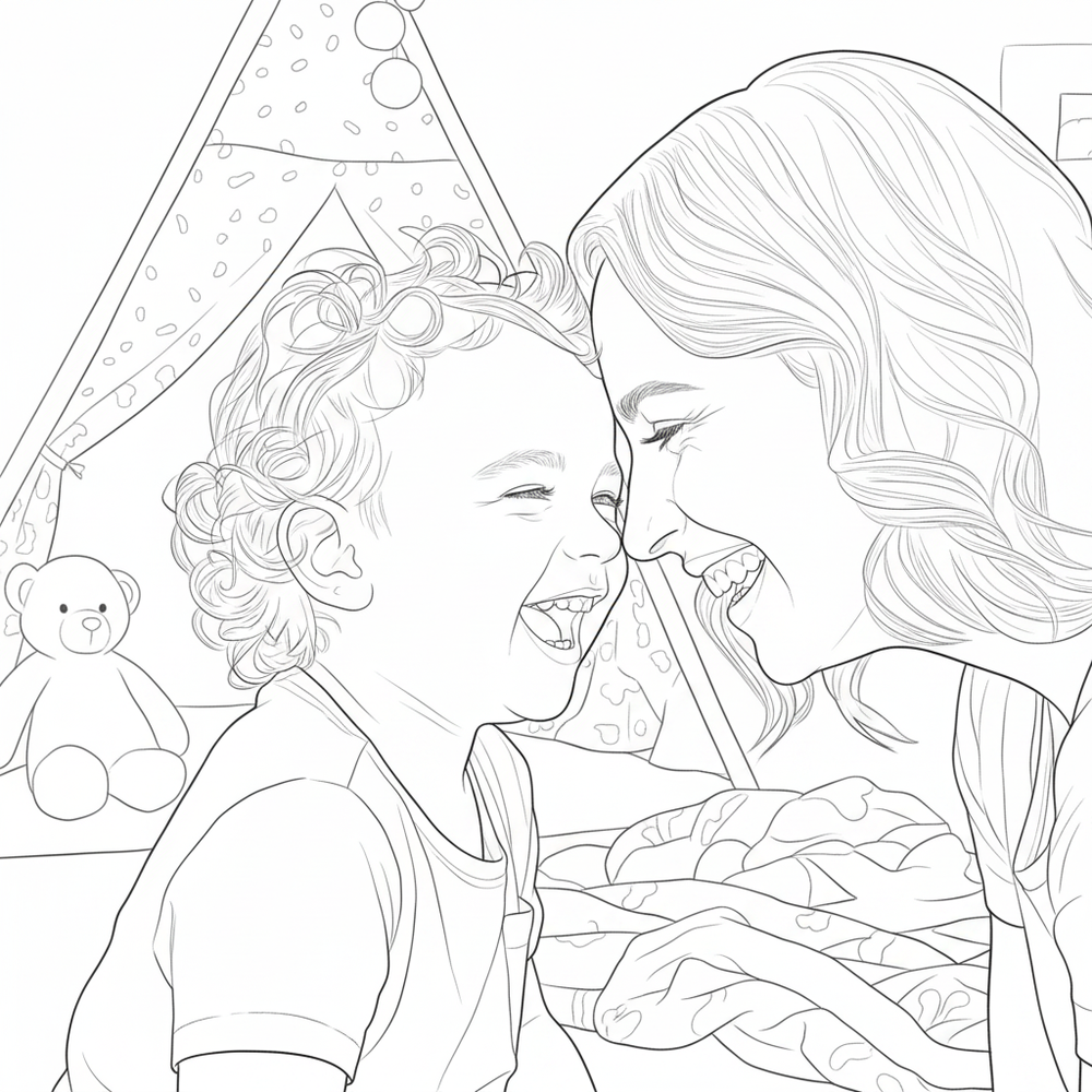 After — personalized coloring page of Custom Coloring Book from Photos for Toddlers