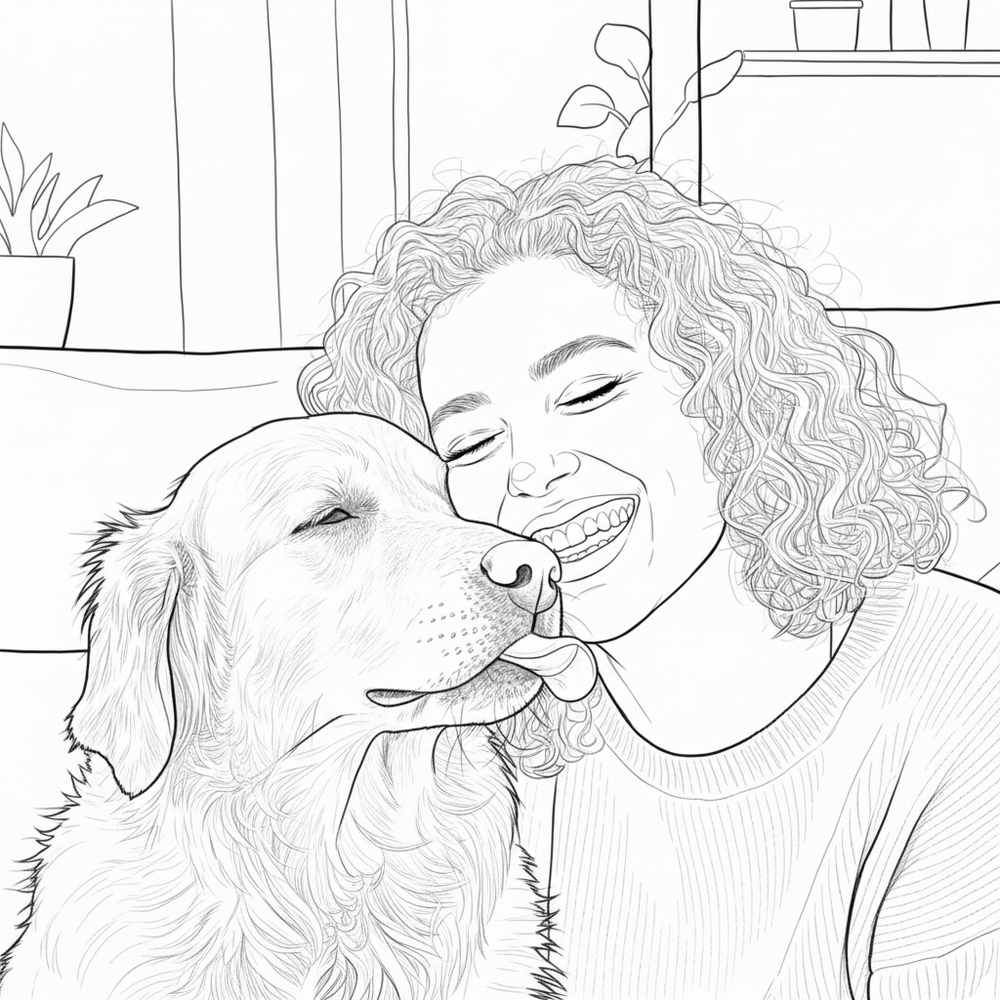 After — personalized coloring page of Personalized Dog Coloring Book from Photos