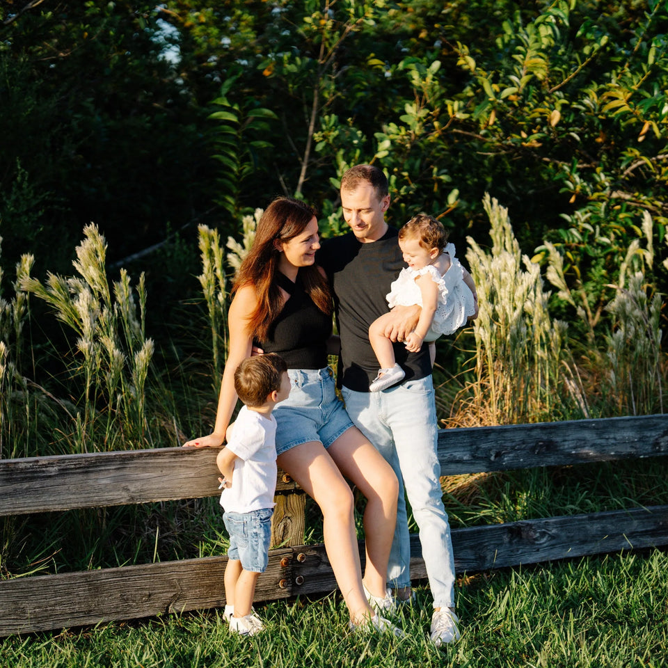 A family together outdoors, the kind of memory turned into a personalized coloring book