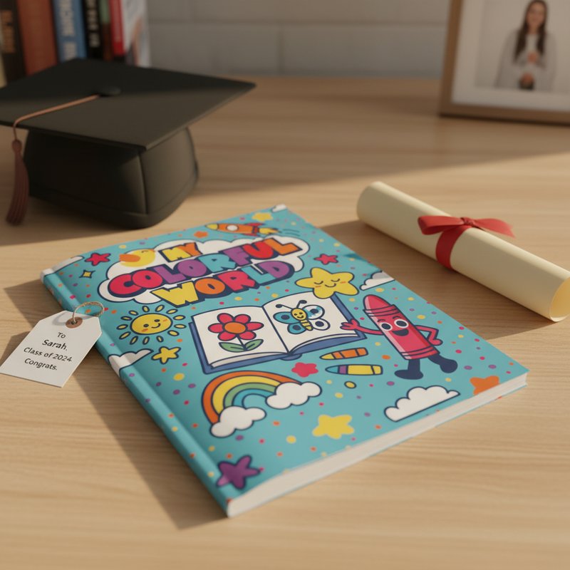 Personalized coloring book as a graduation gift
