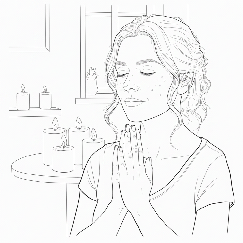 After — personalized coloring page of Custom Mindfulness Coloring Book from Photos for Adults