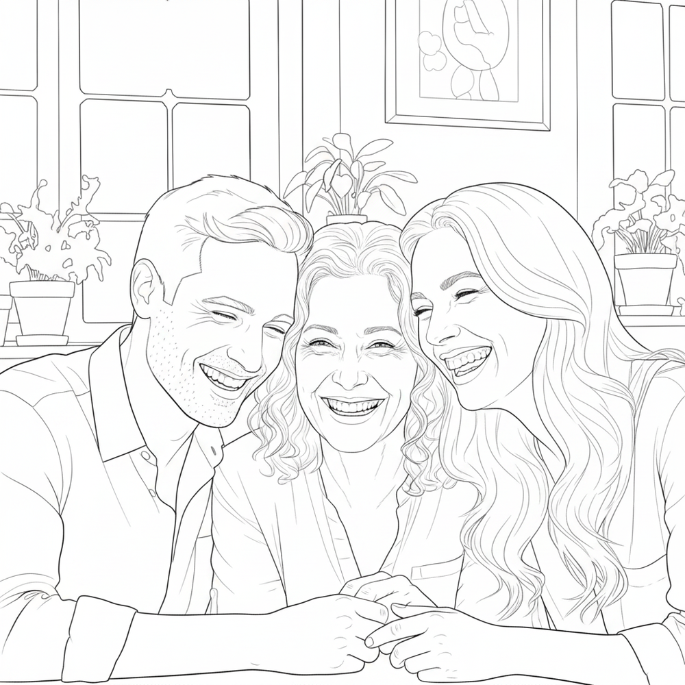 After — personalized coloring page of Personalized Mother's Day Coloring Book from Photos for Your Mother-in-Law