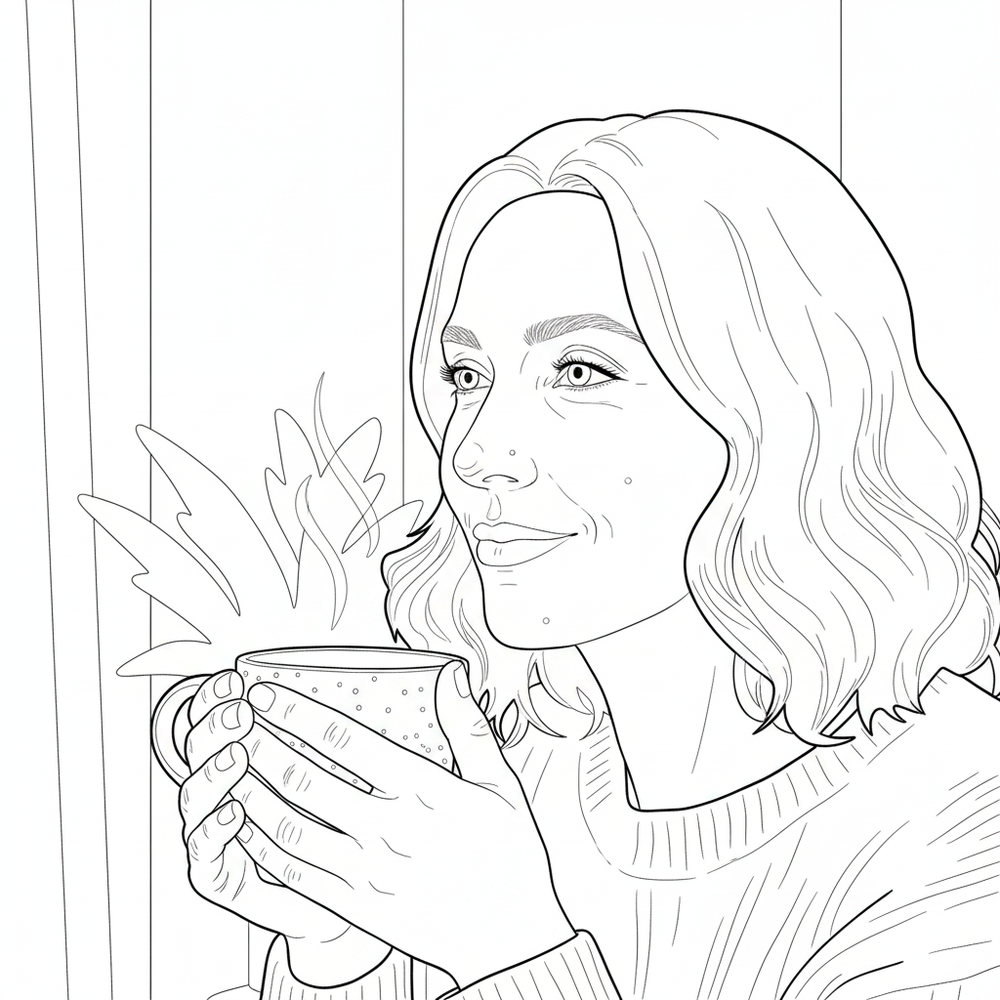 After — personalized coloring page of Custom Coloring Book for Adults from Photos – 20 Pages