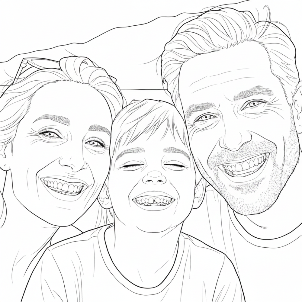 After — personalized coloring page of Personalized Vacation Coloring Book from Photos