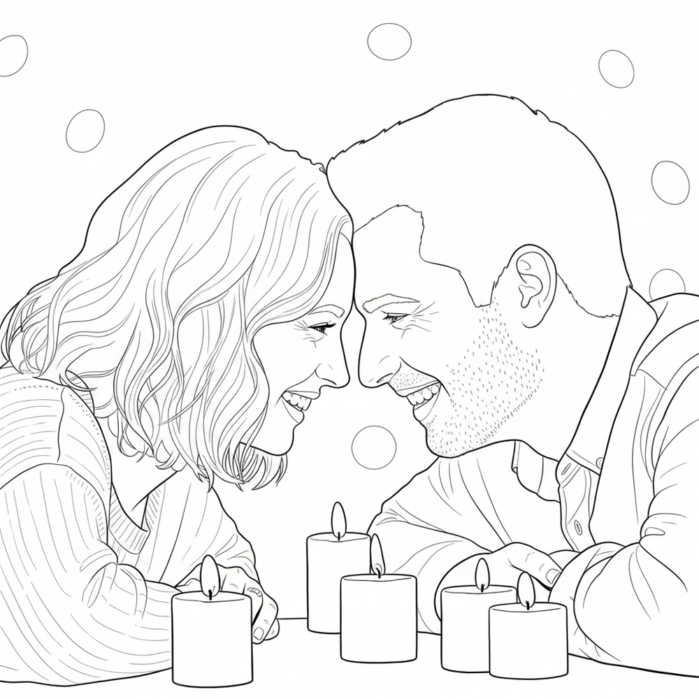 After — personalized coloring page of Personalized Valentine's Day Coloring Book from Photos